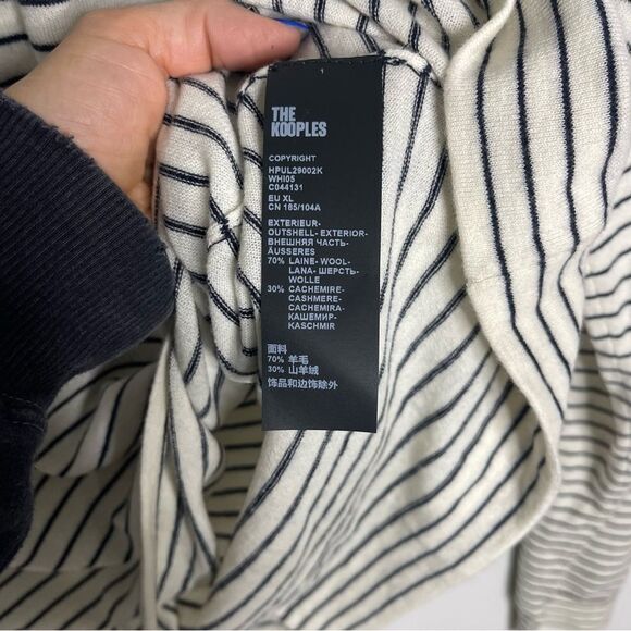 $345 The Kooples Blazon Striped Wool And cashmere Sweater for Man NWT - Picture 8 of 9